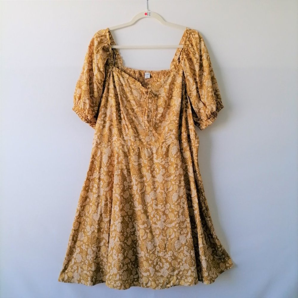 Old Navy Womens Floral Smocked Convertible Peasant A-Line Dress Size XL